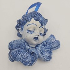 De Colección Holanda Holandesa Delft Azul Firmado Cerámica Ángel Navidad Adorno 4"