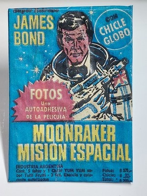 Rare, 1979 Stani Argentina James Bond, MOONRAKER MISION ESPACIAL Sealed Pack!