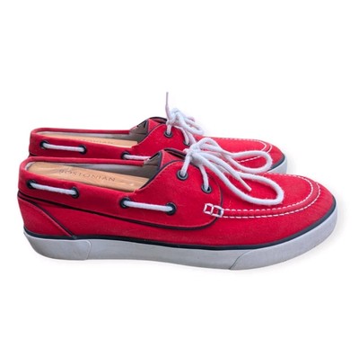 Polo Ralph Lauren Boat Sneakers Size 9.5D Red Lander Canvas 