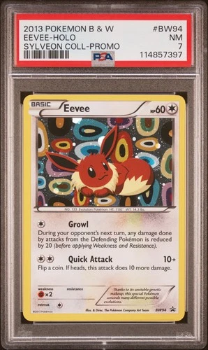 2013 POKEMON BLACK STAR PROMO EEVEE #BW94 HOLO PSA 7 NM #114857397