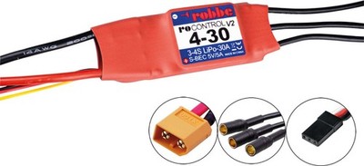 Robbe Modellsport RO-CONTROL 4-30 V2 3-4S -30(50)A 5V/5A Switch BEC Regler, 8743