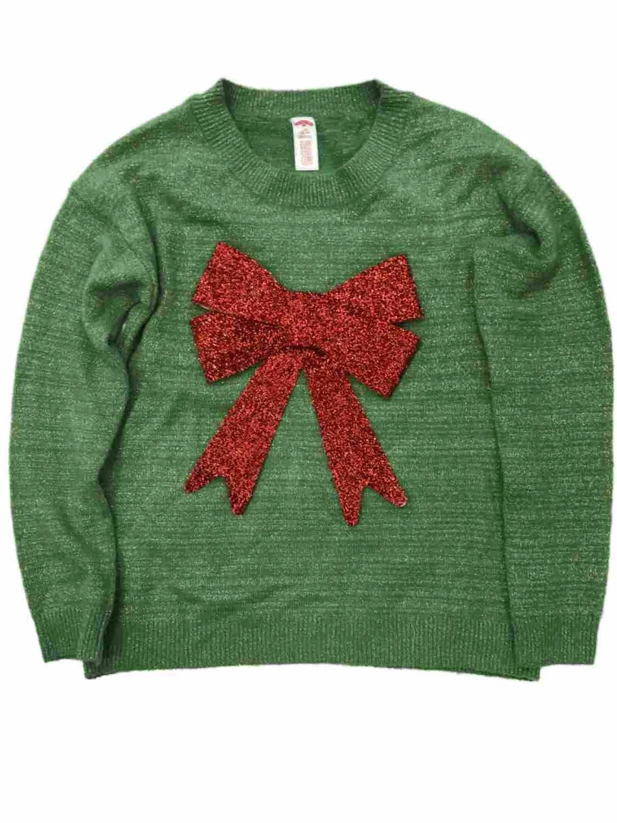 Christmas jumper with red cheap bow