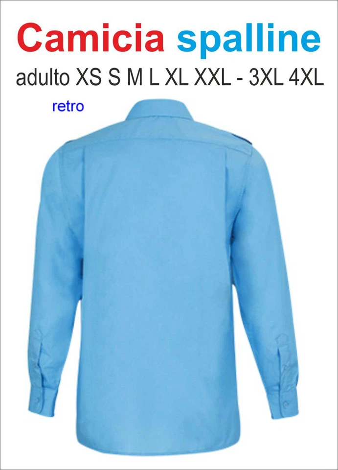 CAMICIA SPALLINE divisa vigilanza militare marina aviazione guardia manica lunga - Immagine 2 di 3