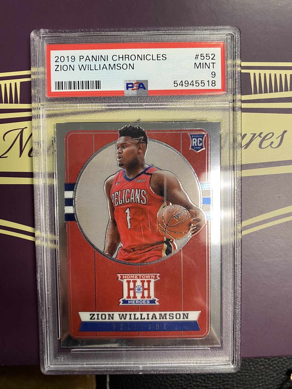 Zion Williamson 2019 Panini Chronicles Rookie Hometown Heroes #552 PSA 9 RC