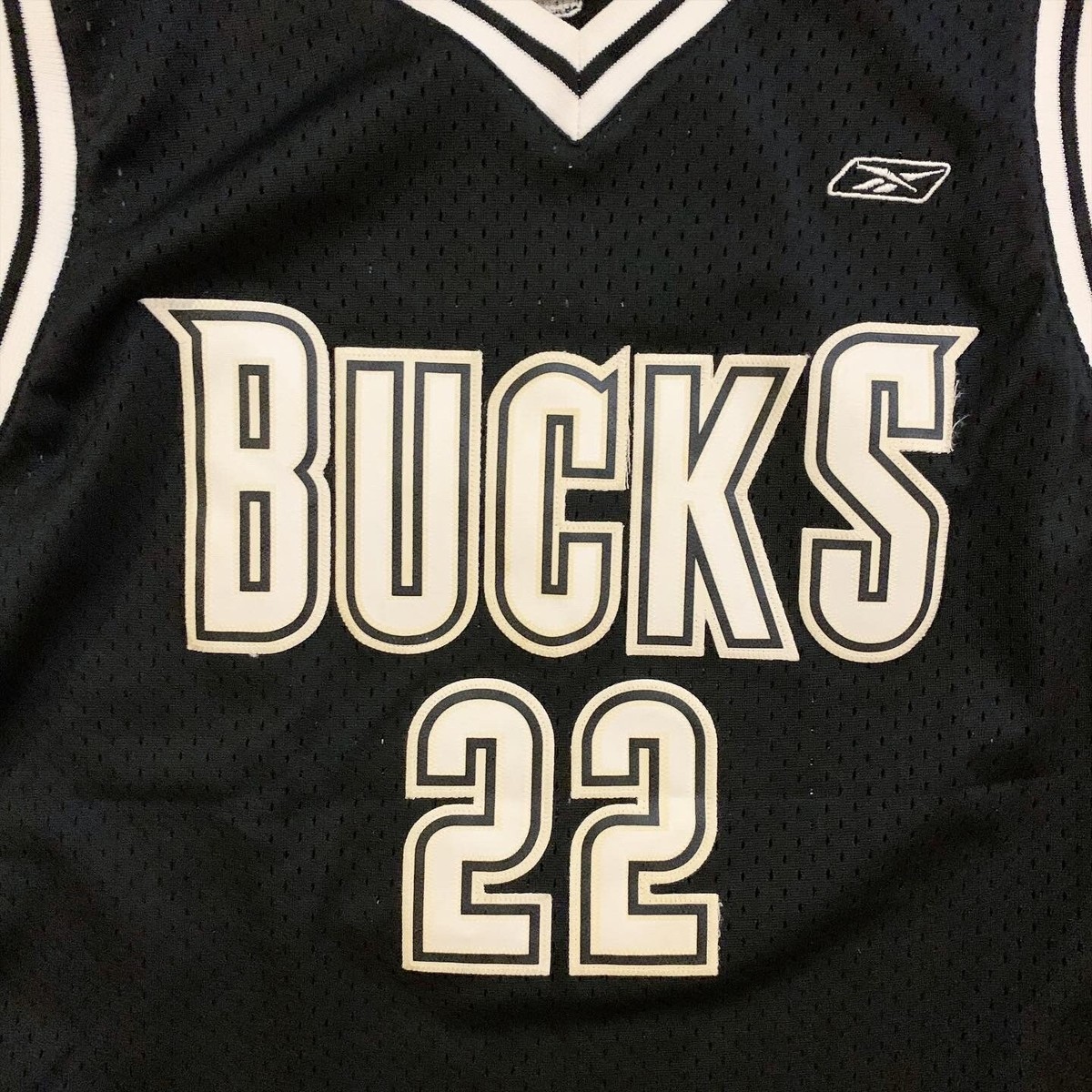 Reebok Michael Redd Milwaukee Bucks NBA Black Out Swingman Jersey
