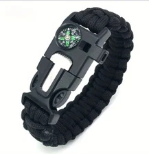 Paracord 5-1 Multifunctional Survival Bracelet-Black