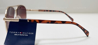 NEW Tommy Hilfiger WM OL636 Brown Gold Aviator Sunglasses  display picture 1