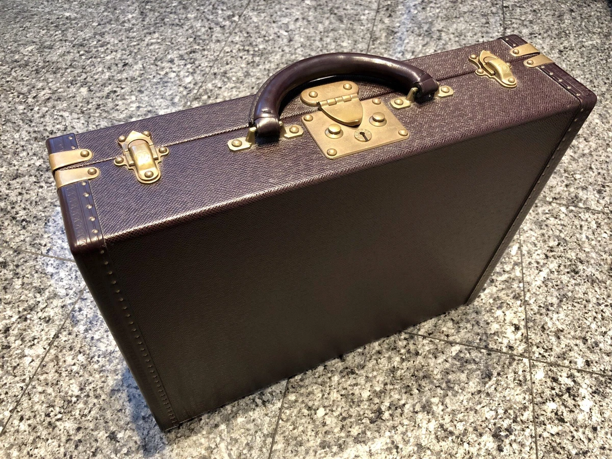 French Louis Vuitton Leather Traveling Attache Suitcase Case