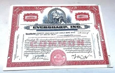 Antique Eversharp Inc. Share Certificate w/Signature, 1962, USA (CM2331)