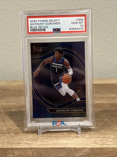 2020 Panini Select Anthony Edwards RC Blue Retail PSA 10 Gem Mint #300 Courtside