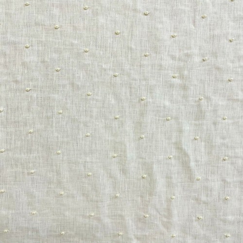 Voyage Maison Avalon White Fabric 12m Roll 100% Linen Pearls | Curtains Cushions - Picture 2 of 3