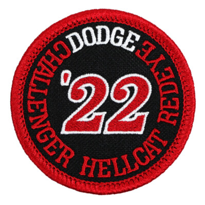 2022 Dodge Challenger Hellcat Redeye Embroidered Patch Black/Dk.Red Iron/Sew-On