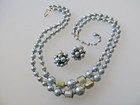 Vintage Japan Beaded Double Strand Necklace and Earrings — photo 1