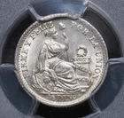 1900/890, Peru (Republic). Silver 1/2 Dinero Coin. Low Pop 6/3! PCGS MS-66!