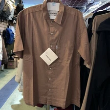 The Hemp Company Short Sleeve Button Down Men’s Large Brown