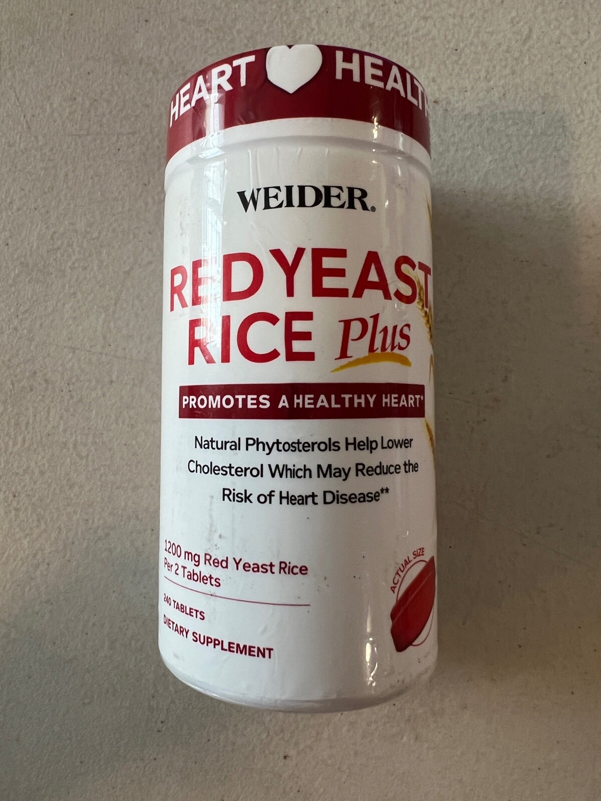 Weider Red Yeast Rice Plus 1200mg 240 Tablets Exp 11/24 796502504725