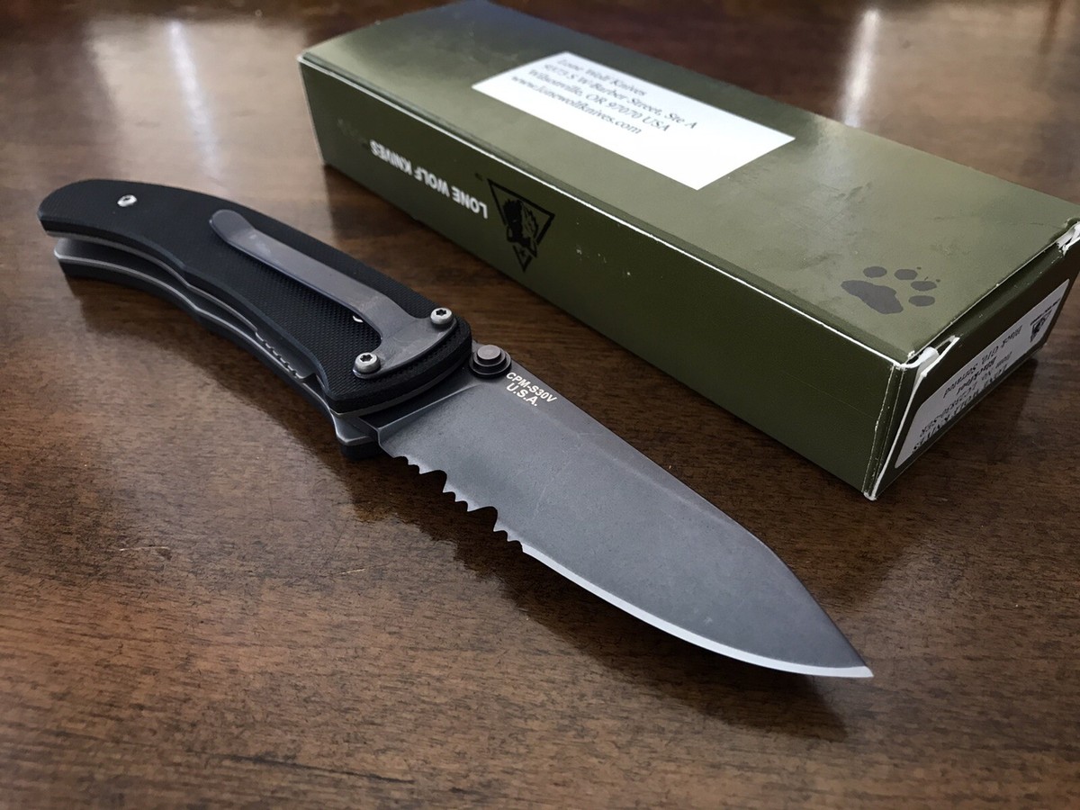 Lone Wolf Knives Blackfoot Folding Knife CPM S30V Blade G10 Handle