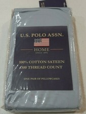 U.S. POLO ASSN King Pillowcases NEW 300 TC Choose Colors Design