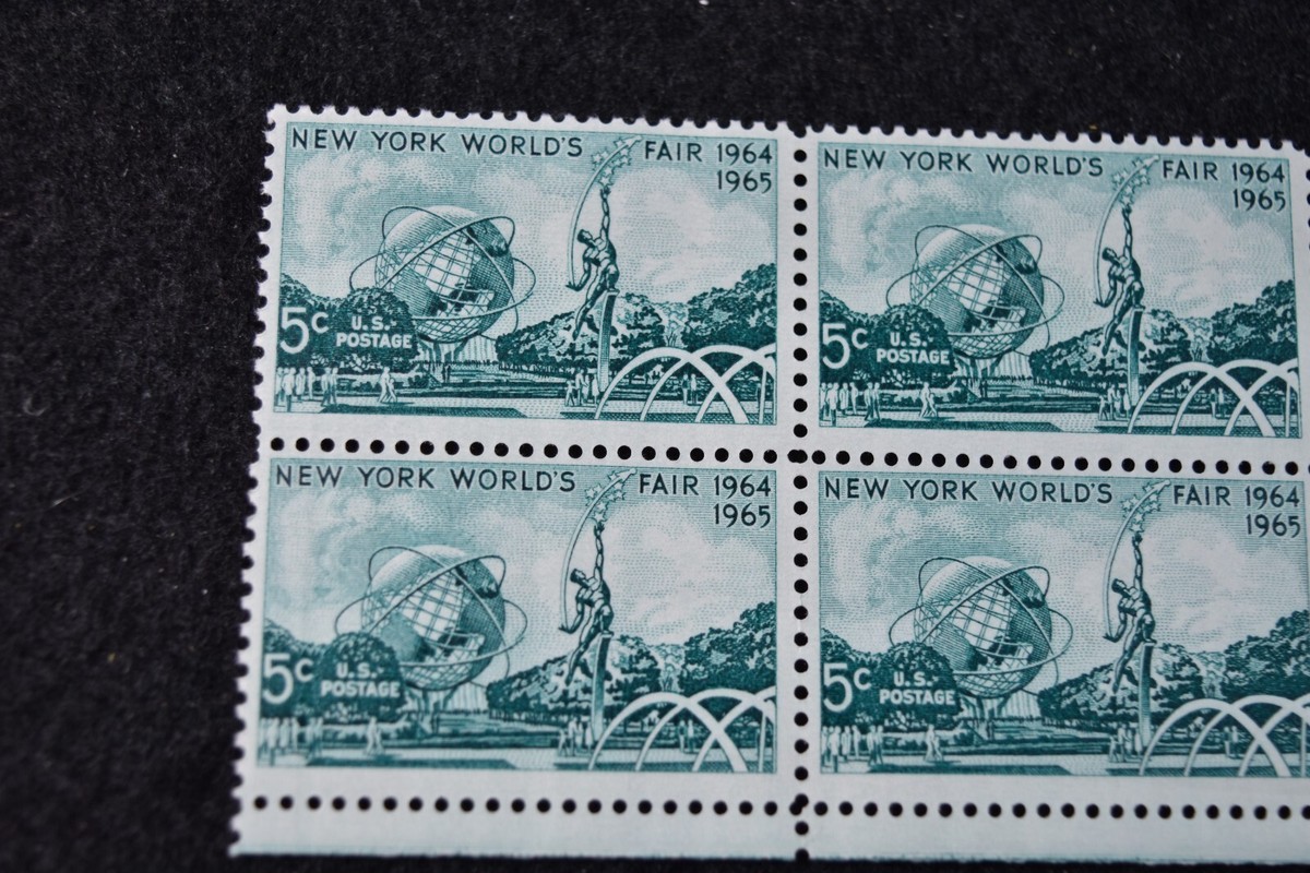 UNITED STATES 1964 NEW YORK WORLDS FAIR STAMPS-S1244-PLATE BLOCK w
