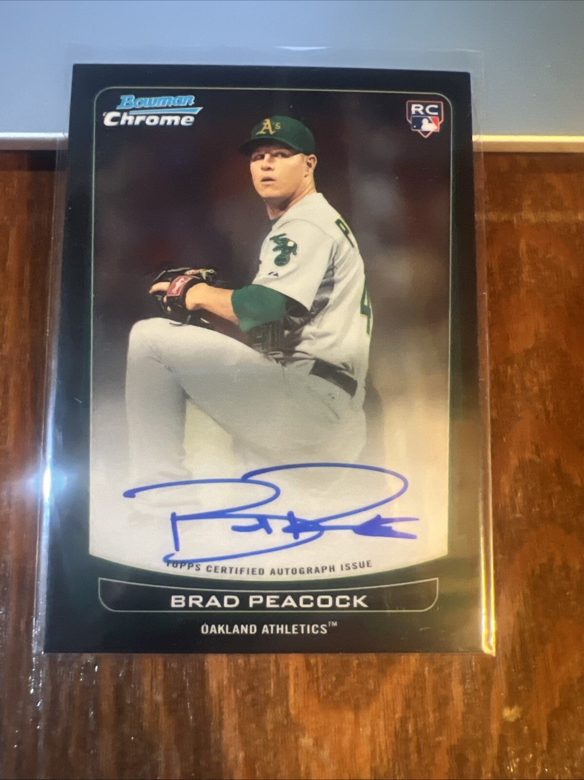 Brad Peacock 2012 Bowman Chrome RC Auto #216 Oakland A's NM-MT