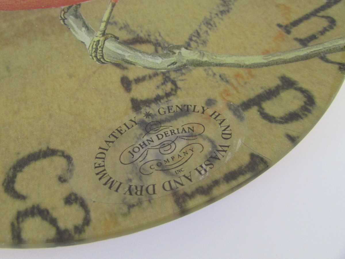 Signed John Derian Red Bird Decoupage Plate NWT | eBay