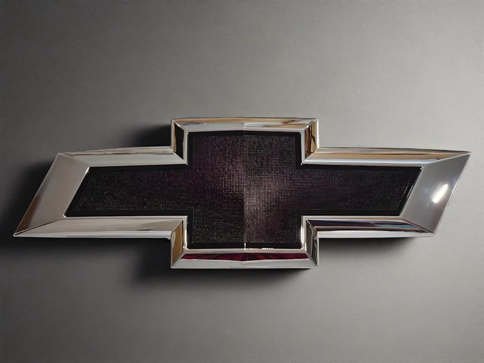 2019-2021 Chevrolet Silverado 1500 Bowtie Front Grille Emblem Badge chrome black - Image 3 of 4