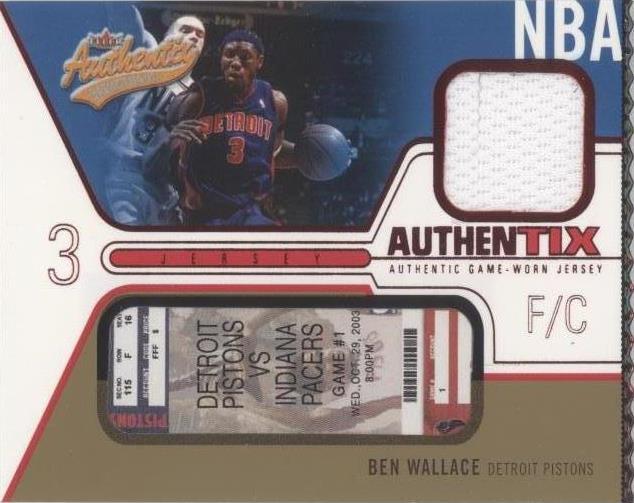 2003-04 Fleer Authentix - Ben Wallace #JA-BW2 - 1 of 2