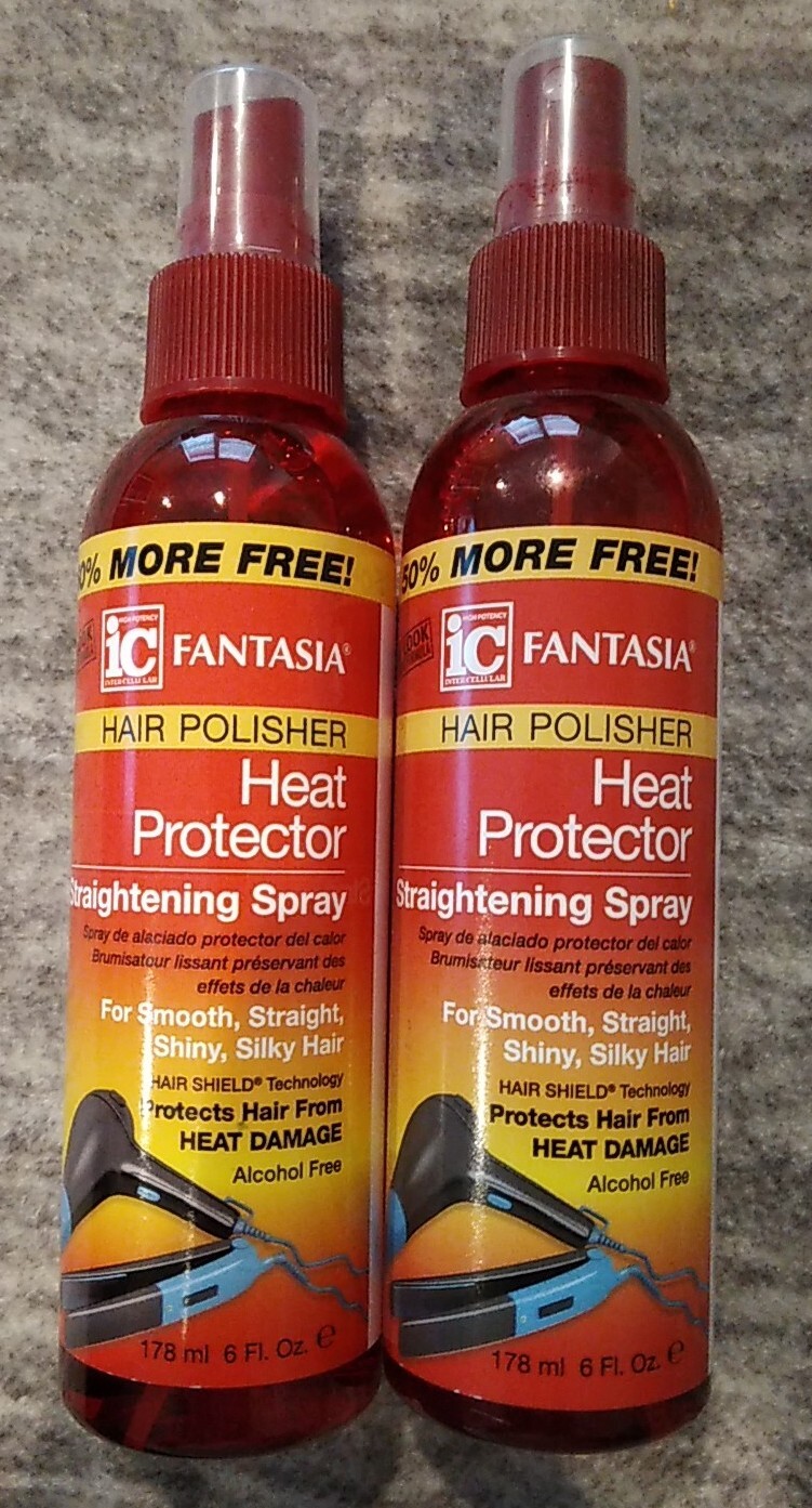 2-Pack Fantasia Hair Polisher Heat Protector Straightening Spray 6 oz