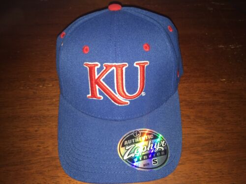 Kansas Jayhawks Stretch Fit Hat (Baseball Cap) Small KU Frnt - Picture 1 of 3