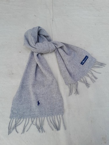 Polo Ralph Lauren Scarf Boys Grey Wool Embroidered Logo 50 in - Picture 5 of 9