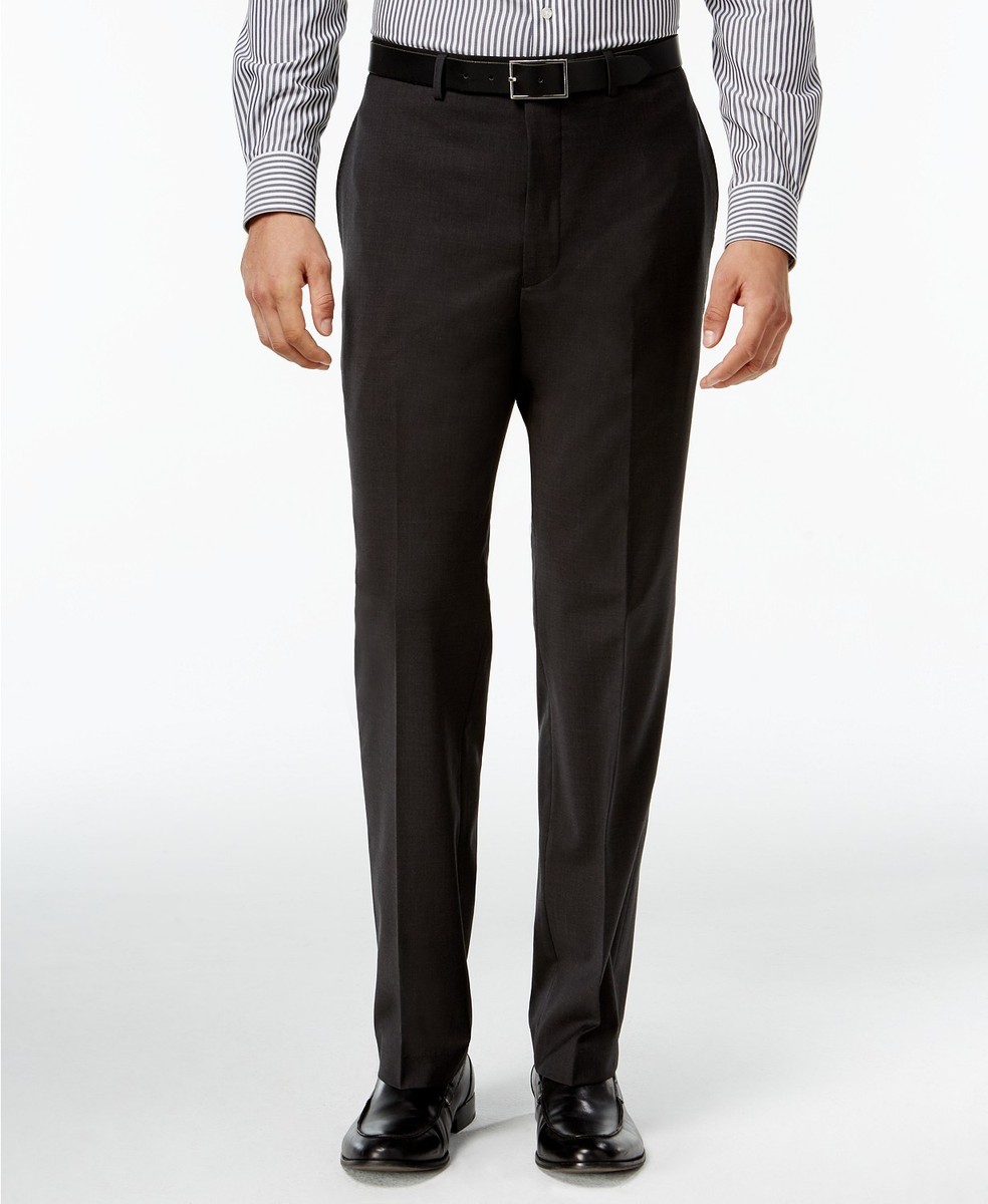 calvin klein men's slim fit flat front dress pants Calvin Klein Slim-Fit Dress Pants