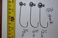 10 BALL HEAD Jigheads SWIM BAITS 1/16 thru 1/2-SALTWATER SAFE 1/0-7/0 STRIPPER