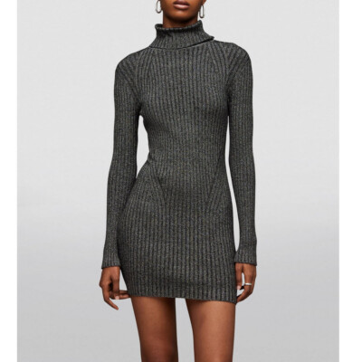 white christmas dresses Grey Off-Shoulder Sweater Dress