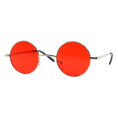 小物 VINTAGE TYPE CIRCLE L GLASSES Small Round Sunglasses Perfect Circle Silver Frame Color Lens