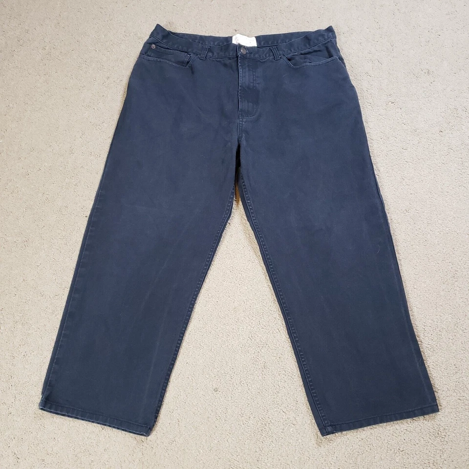 C.C. Filson Dry Tin Cloth Pants Mens 40 (38x26) Navy Blue Straight Leg Jeans - Image 2 of 4