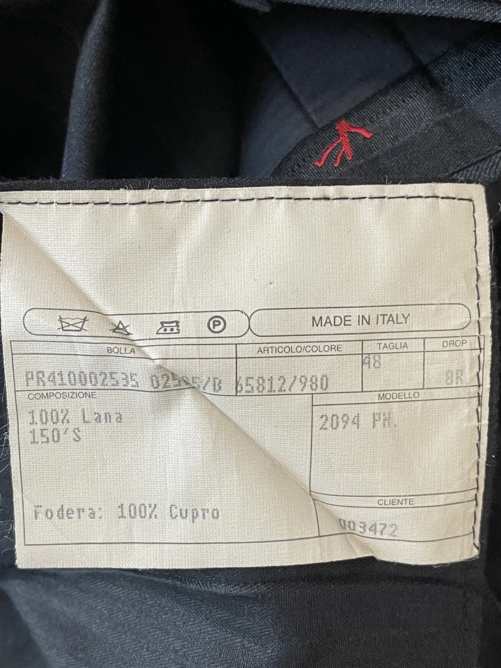 Isaia Napoli 48 | 38R 30 x 34 Gray Pinstriped Super 150's Slim BASE S 3Btn Suit - Image 4 of 4