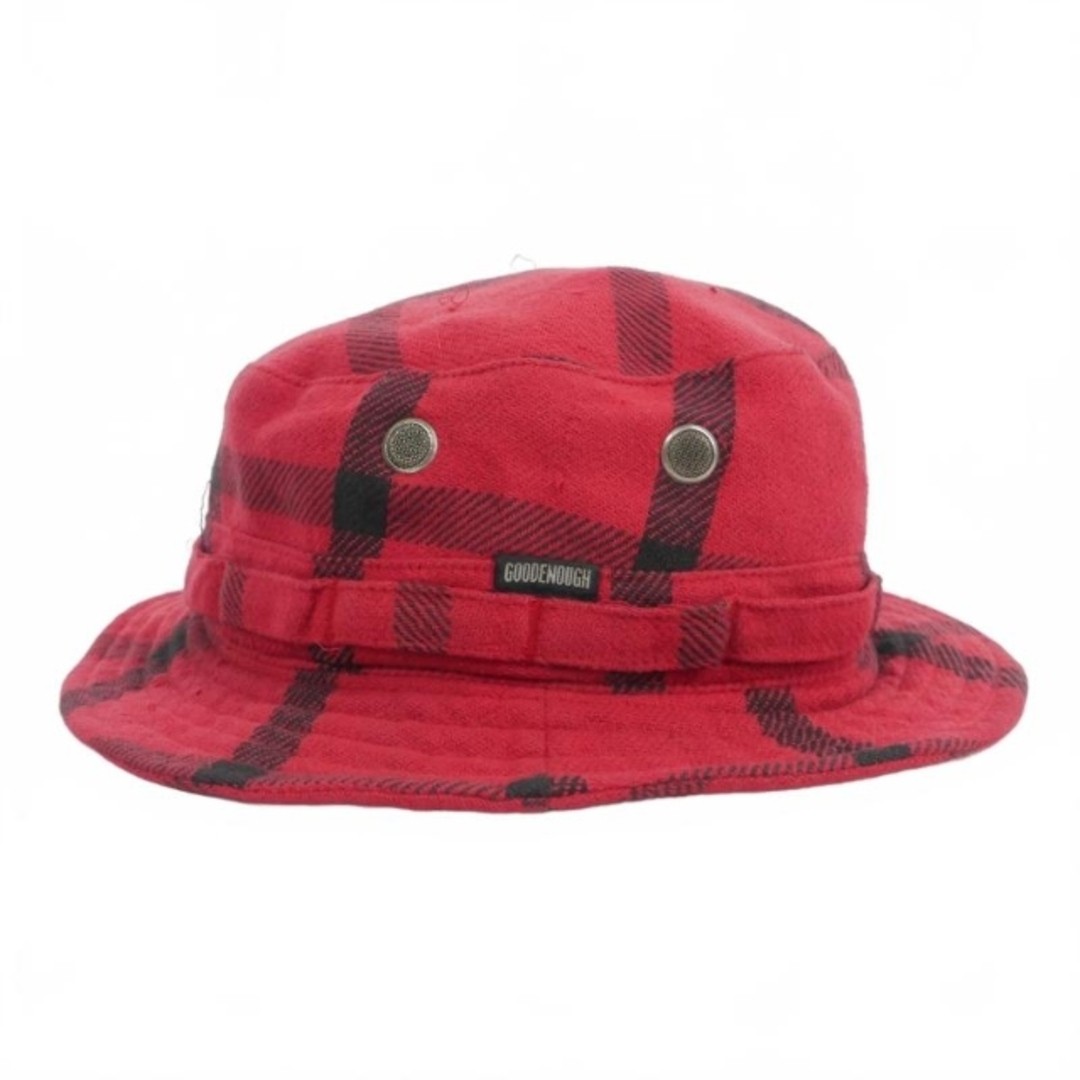 GOODENOUGH バケットハット GOODENOUGH FINESSE CHECK BUCKET HAT BAKEHA HEAT RED BLACK