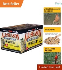 Bird Suet Cake All Season High Energy Case Of 10 for Wild Bird Feeding