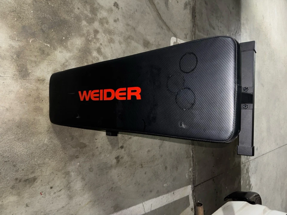 Banco de ejercicios de entrenamiento de peso plano tradicional Weider ~ negro Foto 2 de 4