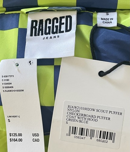 The Ragged Priest Women’s Blue & Green Checkerboard Scout Puffer Jacket S UK 10 - Picture 16 of 17