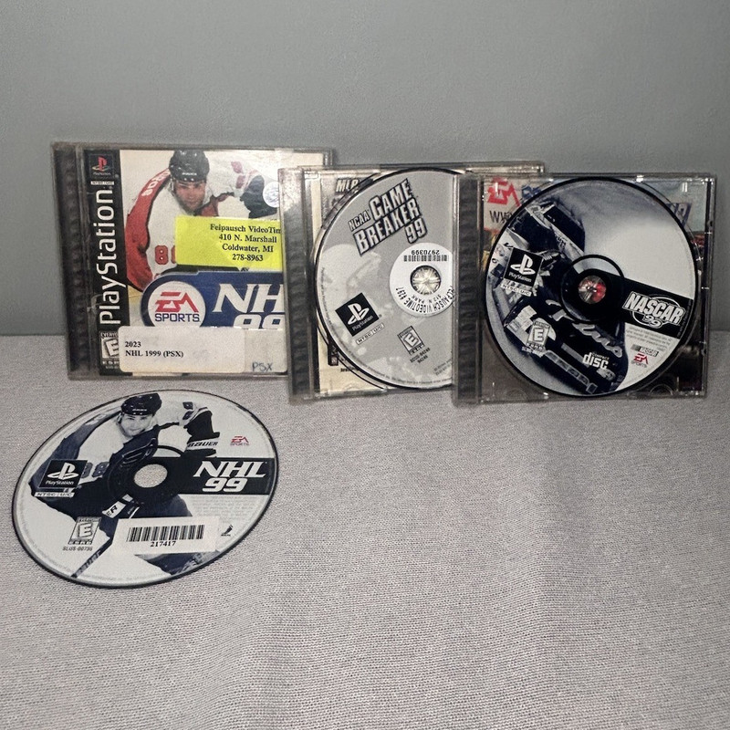 PS1 3-Game Lot NHL 99 NASCAR 99 NCAA 99
