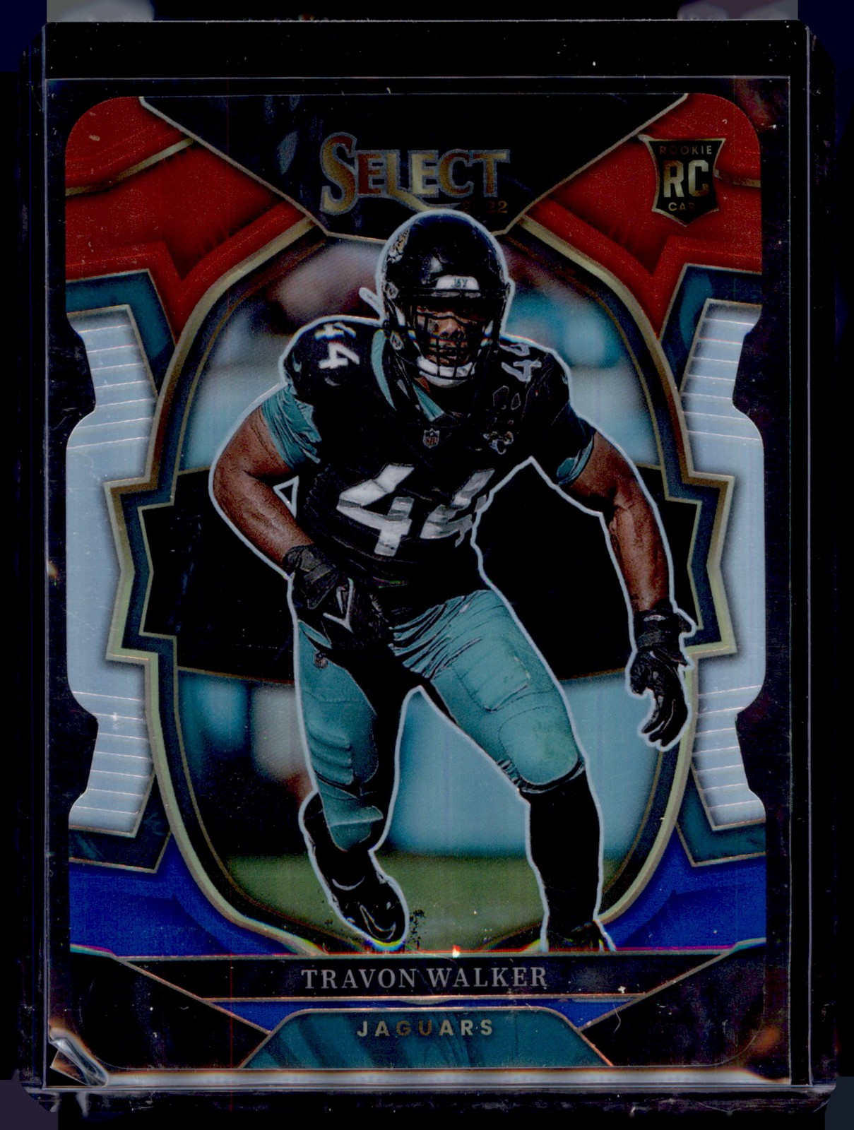 2022 Panini Select #42 Travon Walker Red and Blue Prizm Die Cut
