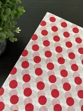 RED POLKA DOTS Design Tissue Paper Sheet Choose Size & Package Amount