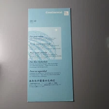 Continental Airlines DC10 5/94 Safety Card 