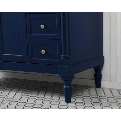 Elegant Decor Lexington 48" Solid Wood Single Bathroom Vanity in Blue - Picture 5 of 8