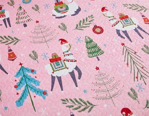 Juego de edredón de Navidad tamaño queen (90 x 90 pulgadas) niños niñas todo completo/rosa reina Foto 4 de 4