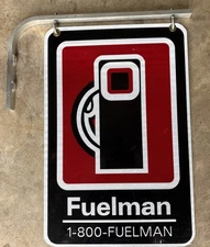 VTG Fuelman Gas Station fuel Advertising Sign 24 X 16 Double Sided w/ Bracket