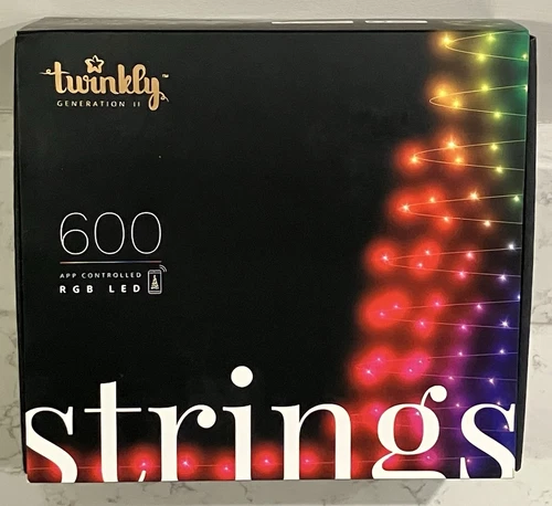 Twinkly 600 LED RGB Multicolor App Controlled 157.5 ft String Lights New Sealed