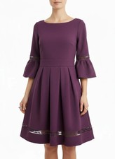 Eliza J Purple Bell Sleeve Dress - Size 8