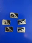 One lot of FIVE (5) 1 gram silver bars 0.999 fine Silver . #2642
